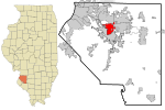 St. Clair County Illinois incorporated and unincorporated areas Swansea highlighted